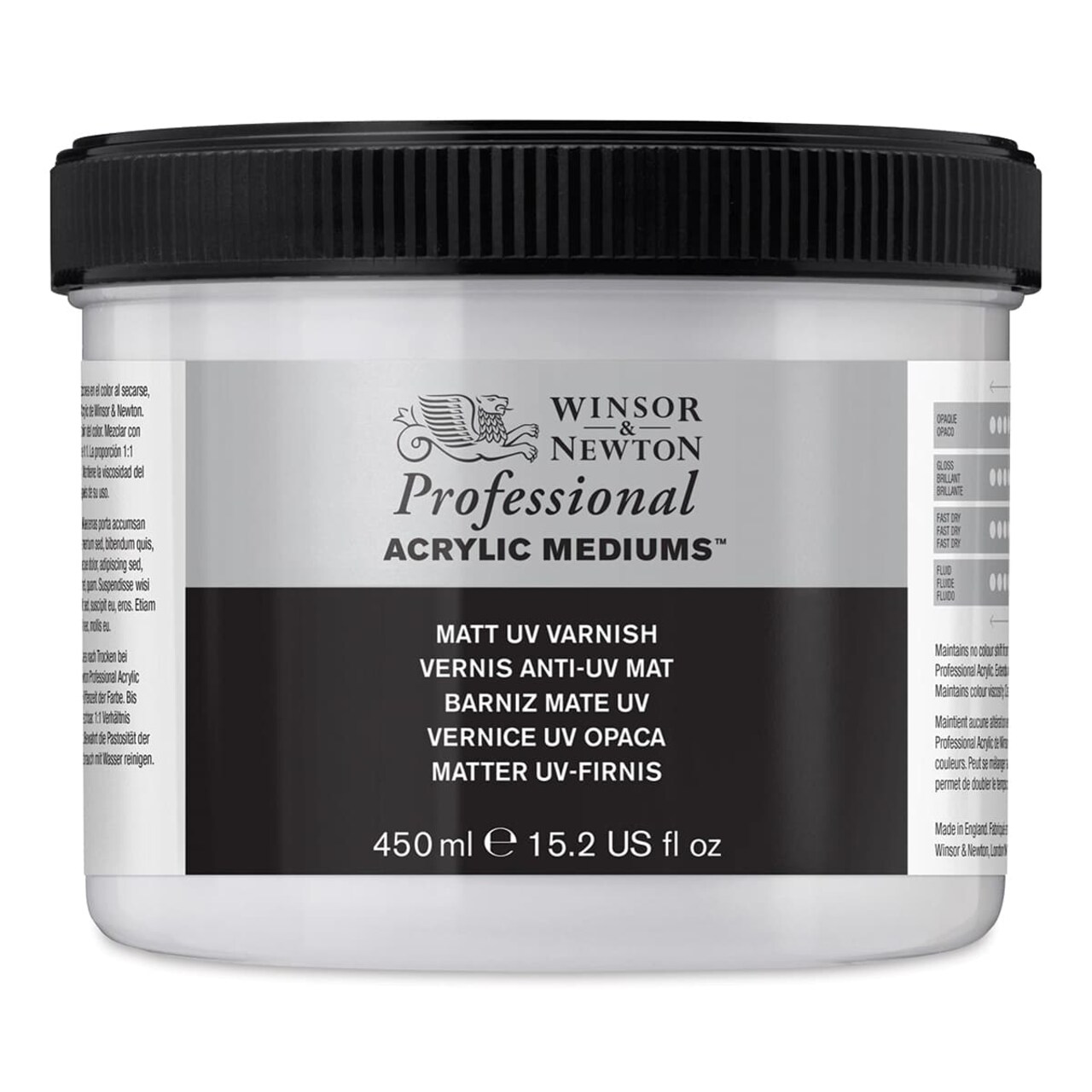 Winsor & Newton Artists' Acrylic UV Varnish - Matte, 450 ml jar